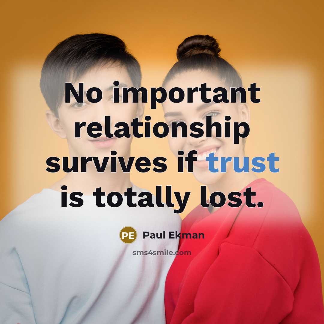 “No important relationship survives if trust is totally lost.…” quote by Paul Ekman
