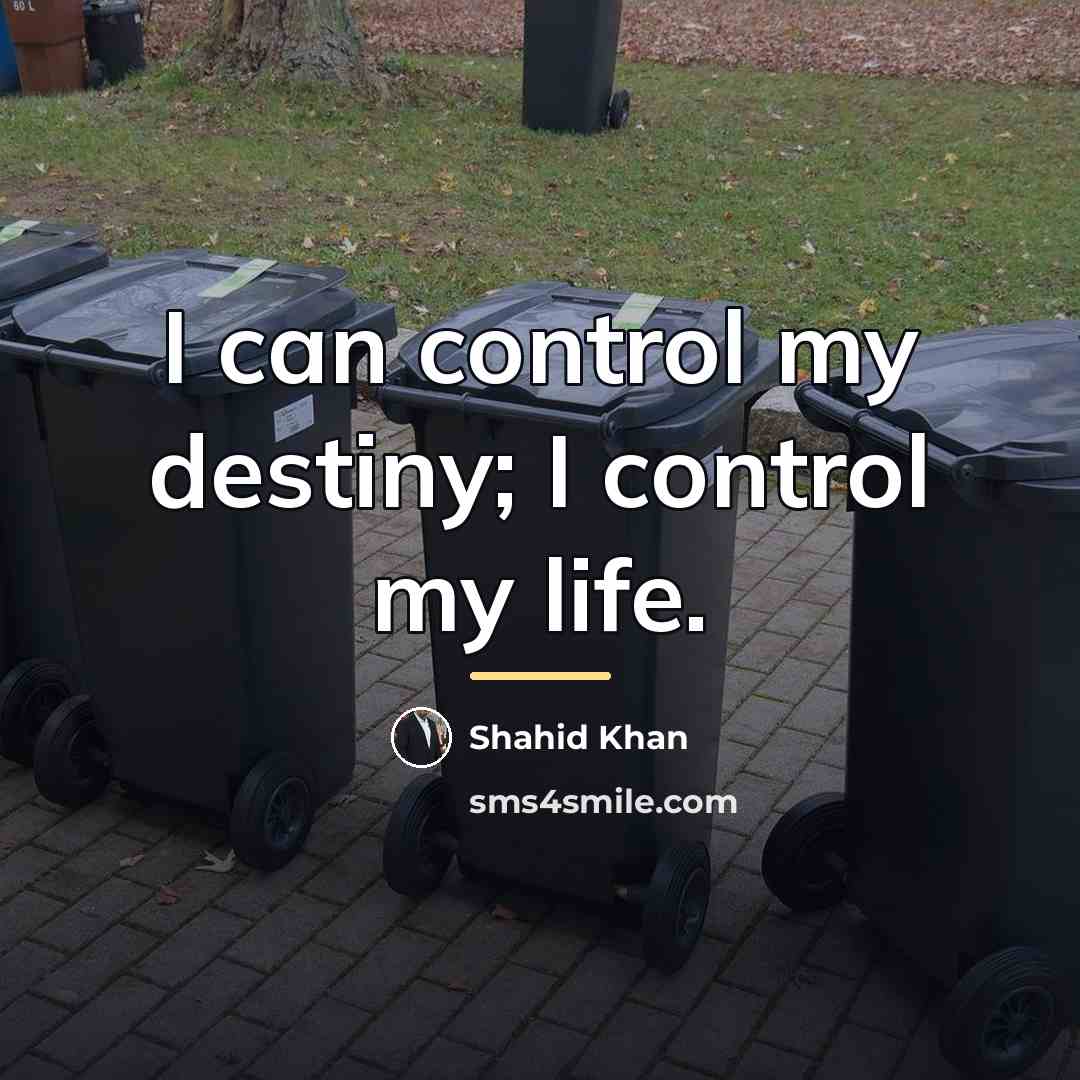 “I can control my destiny; I control my life.…” quote by Shahid Khan