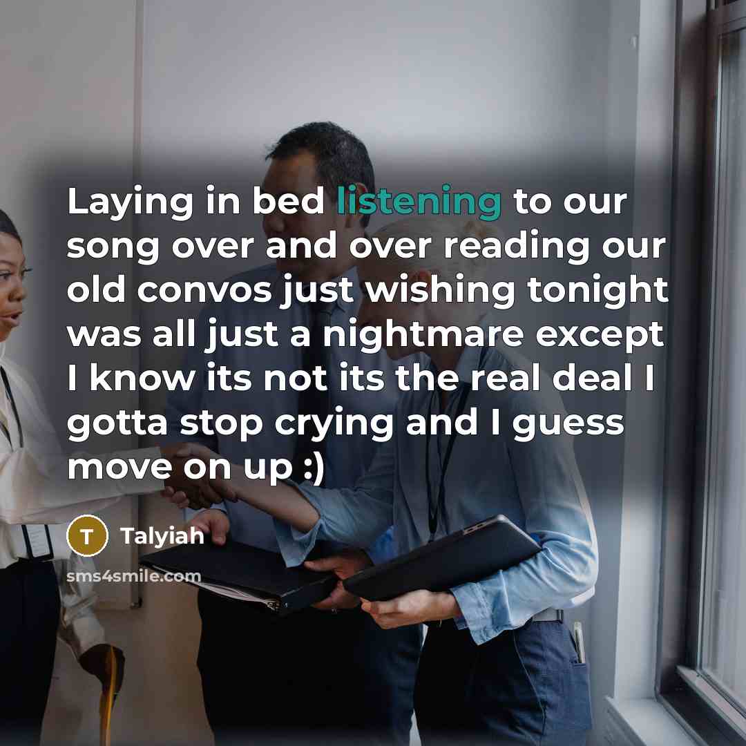 “Laying in bed listening to our song over and over…” quote by Talyiah