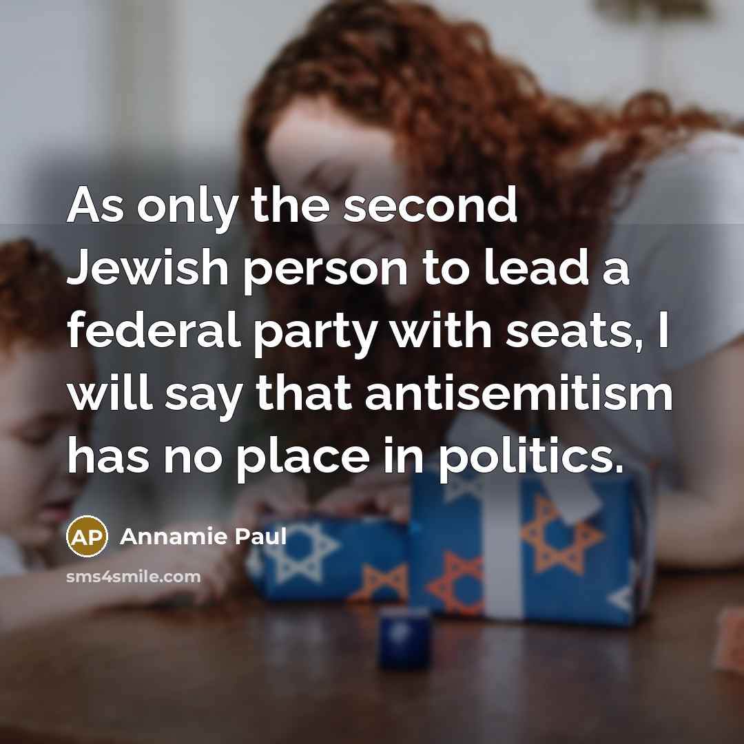 “As only the second Jewish person to lead a federal…” quote by Annamie Paul