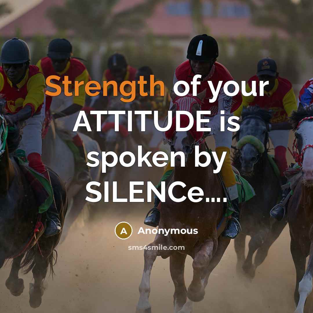 “Strength of your ATTITUDE is spoken by SILENCe….” quote by Anonymous
