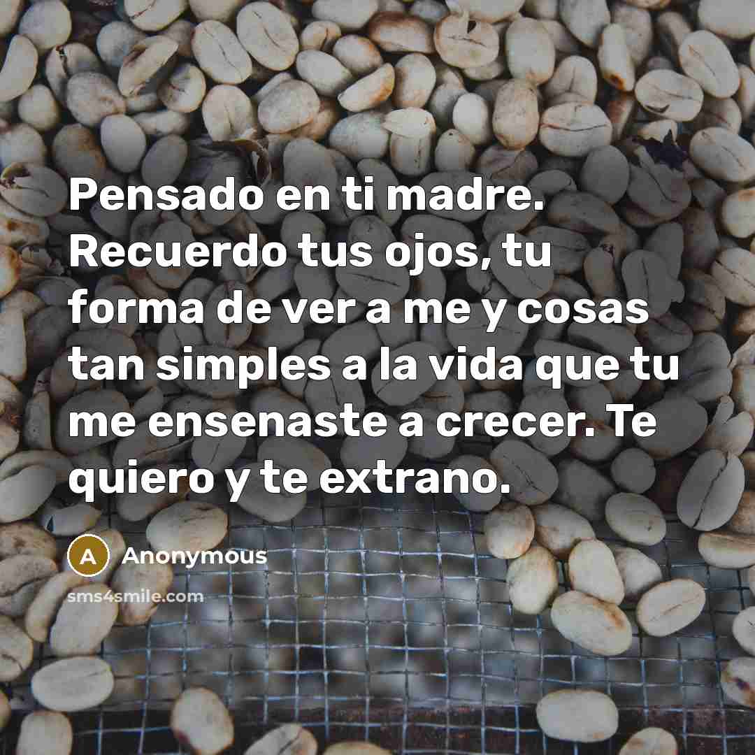 “Pensado en ti madre. Recuerdo tus ojos, tu forma de…” quote by Anonymous