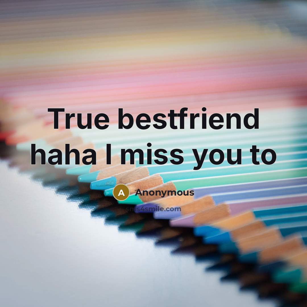 “True bestfriend haha I miss you to” quote by Anonymous