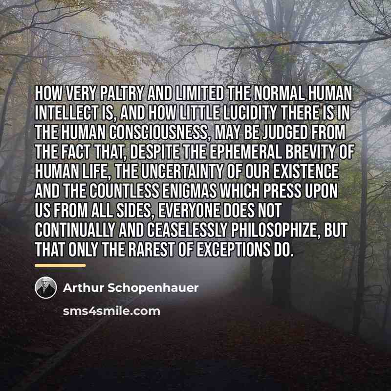 “How very paltry and limited the normal human intellect is,…” quote by Arthur Schopenhauer