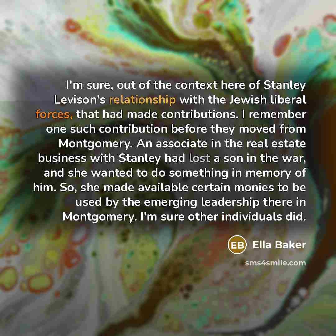 “I'm sure, out of the context here of Stanley Levison's…” quote by Ella Baker