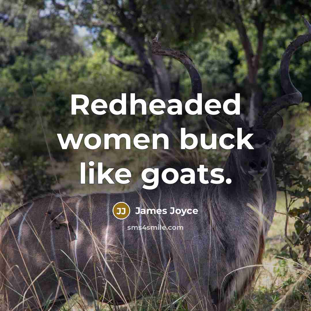 “Redheaded women buck like goats.…” quote by James Joyce