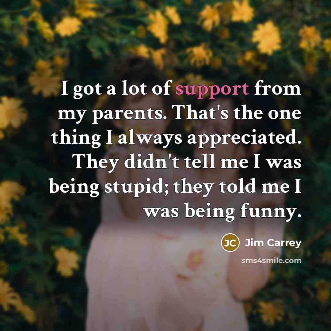 “I got a lot of support from my parents. That's…” quote by Jim Carrey