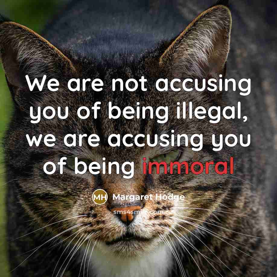 “We are not accusing you of being illegal, we are…” quote by Margaret Hodge