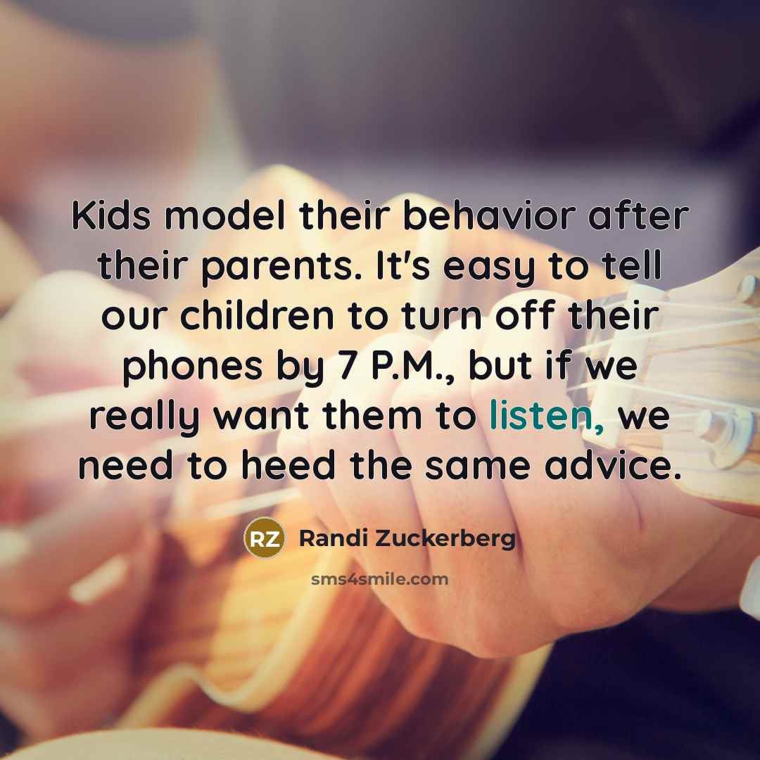 “Kids model their behavior after their parents. It's easy to…” quote by Randi Zuckerberg