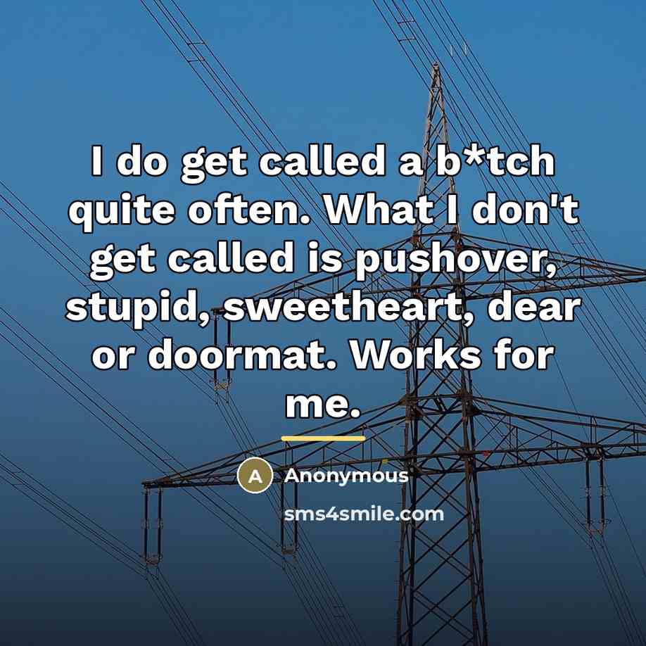 “I do get called a b*tch quite often. What I…” quote by Anonymous