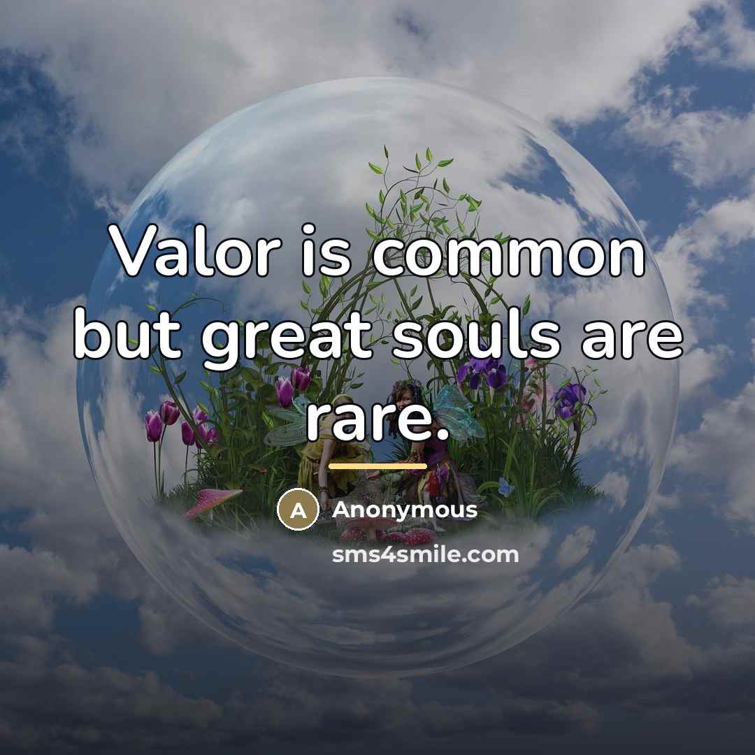 “Valor is common but great souls are rare.…” quote by Anonymous