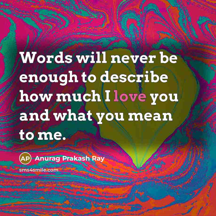 “Words will never be enough to describe how much I…” quote by Anurag Prakash Ray