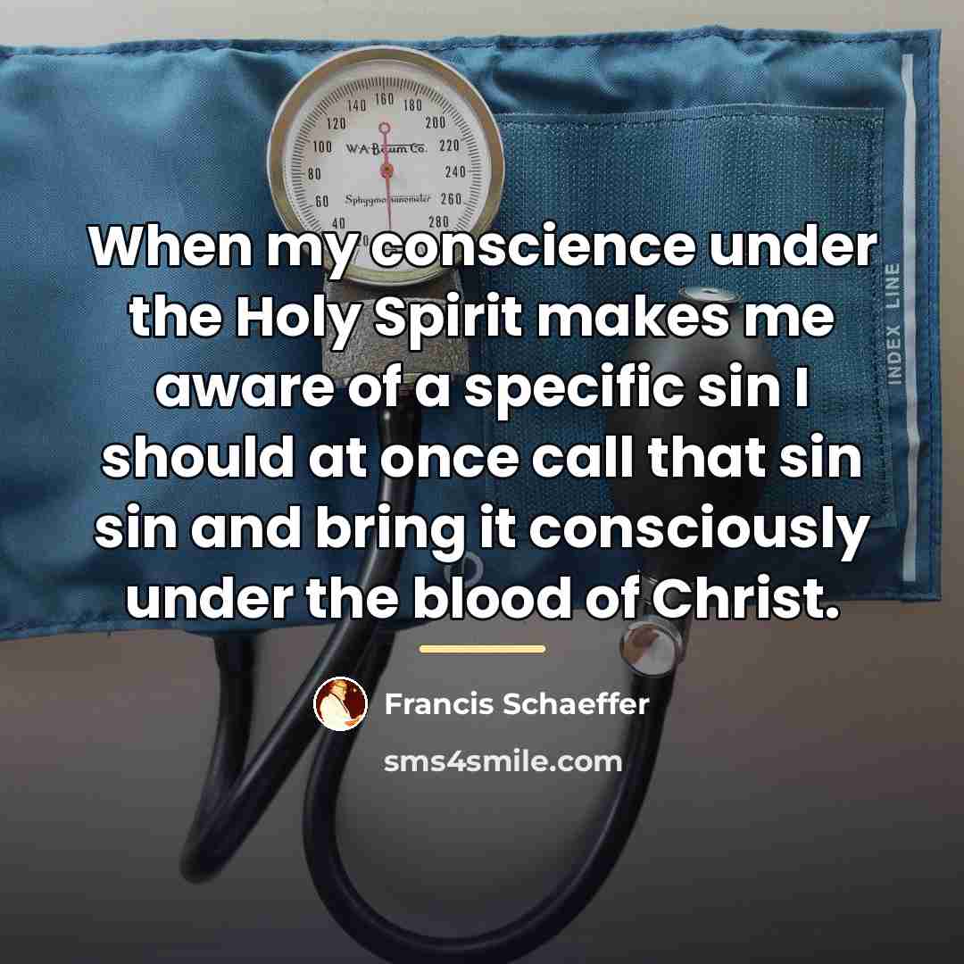 “When my conscience under the Holy Spirit makes me aware…” quote by Francis Schaeffer