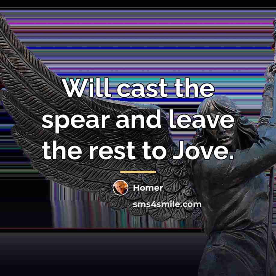 “Will cast the spear and leave the rest to Jove.…” quote by Homer