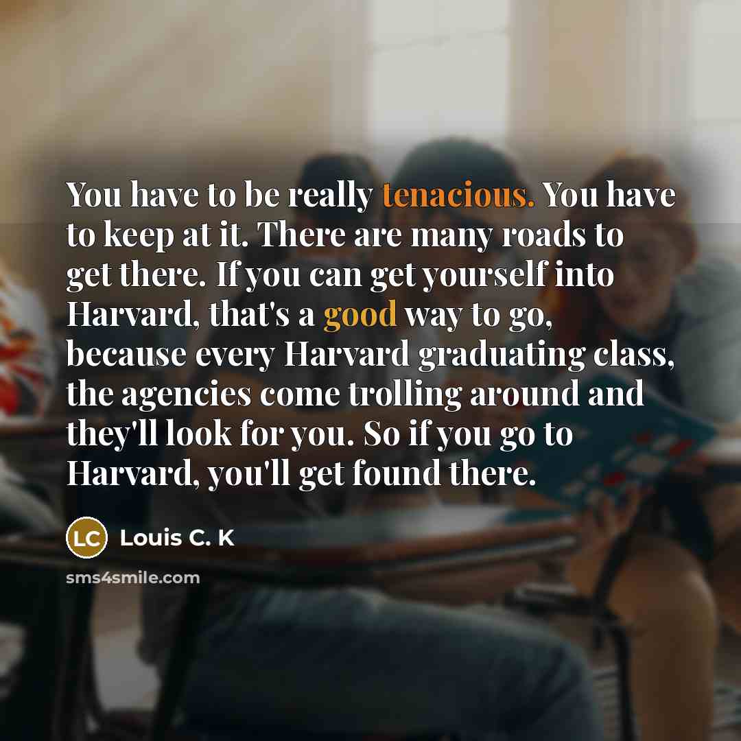 “You have to be really tenacious. You have to keep…” quote by Louis C. K