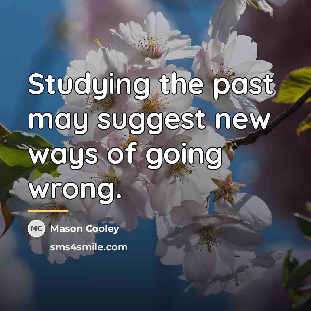 “Studying the past may suggest new ways of going wrong.…” quote by Mason Cooley