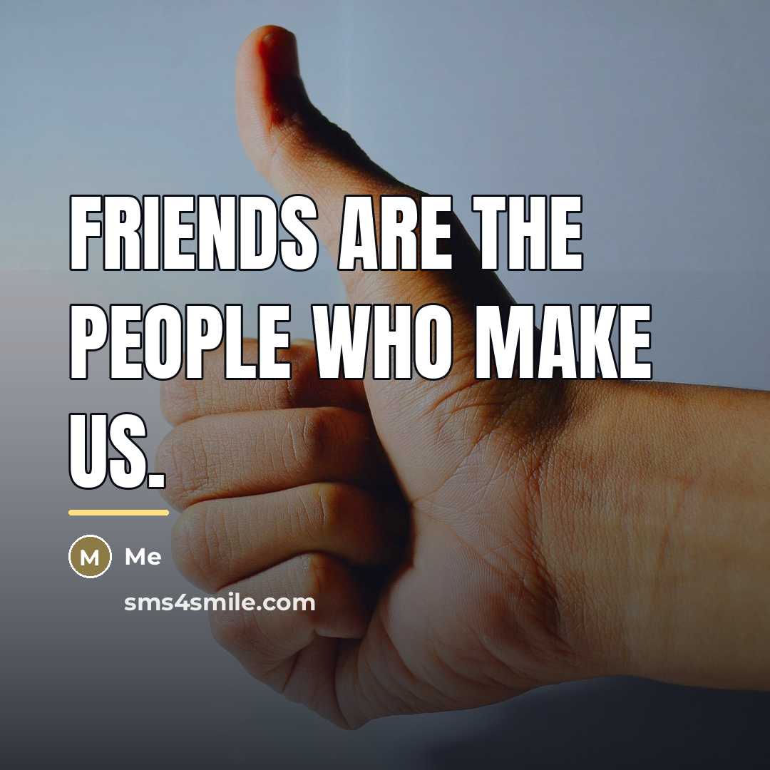 “Friends are the people who make us.…” quote by Me