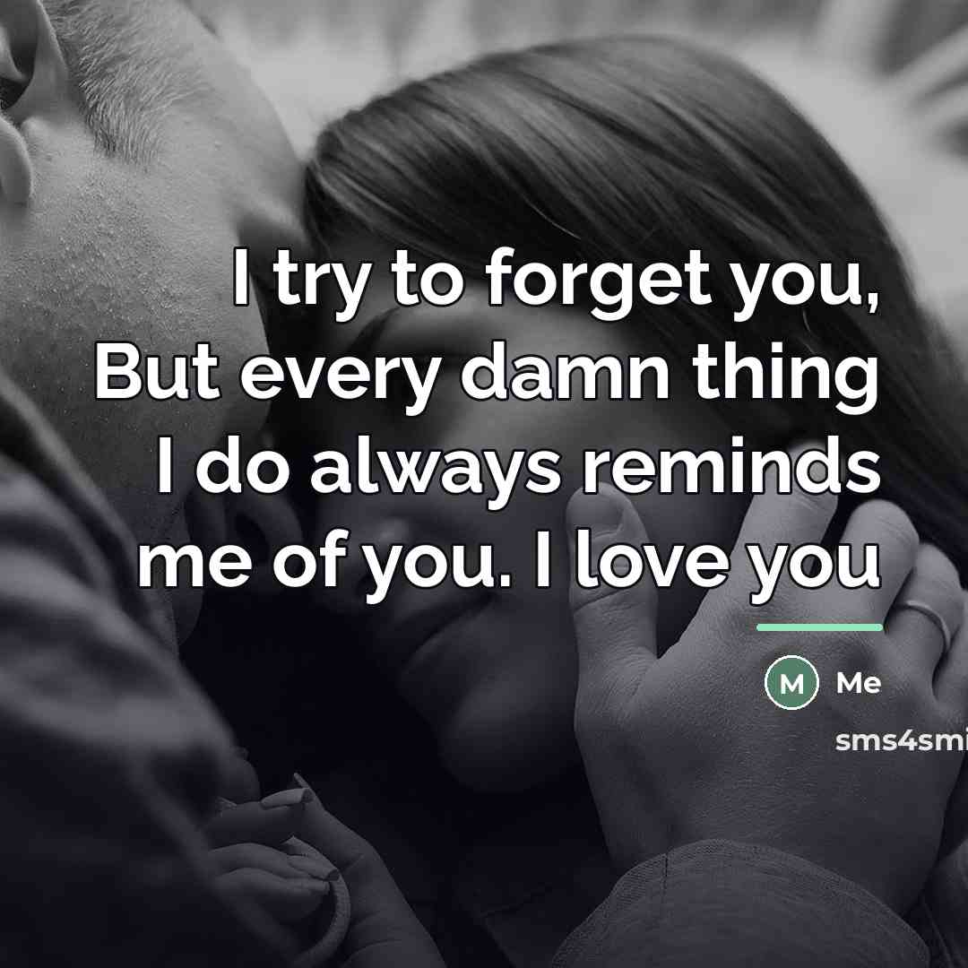 “I try to forget you, But every damn thing I…” quote by Me