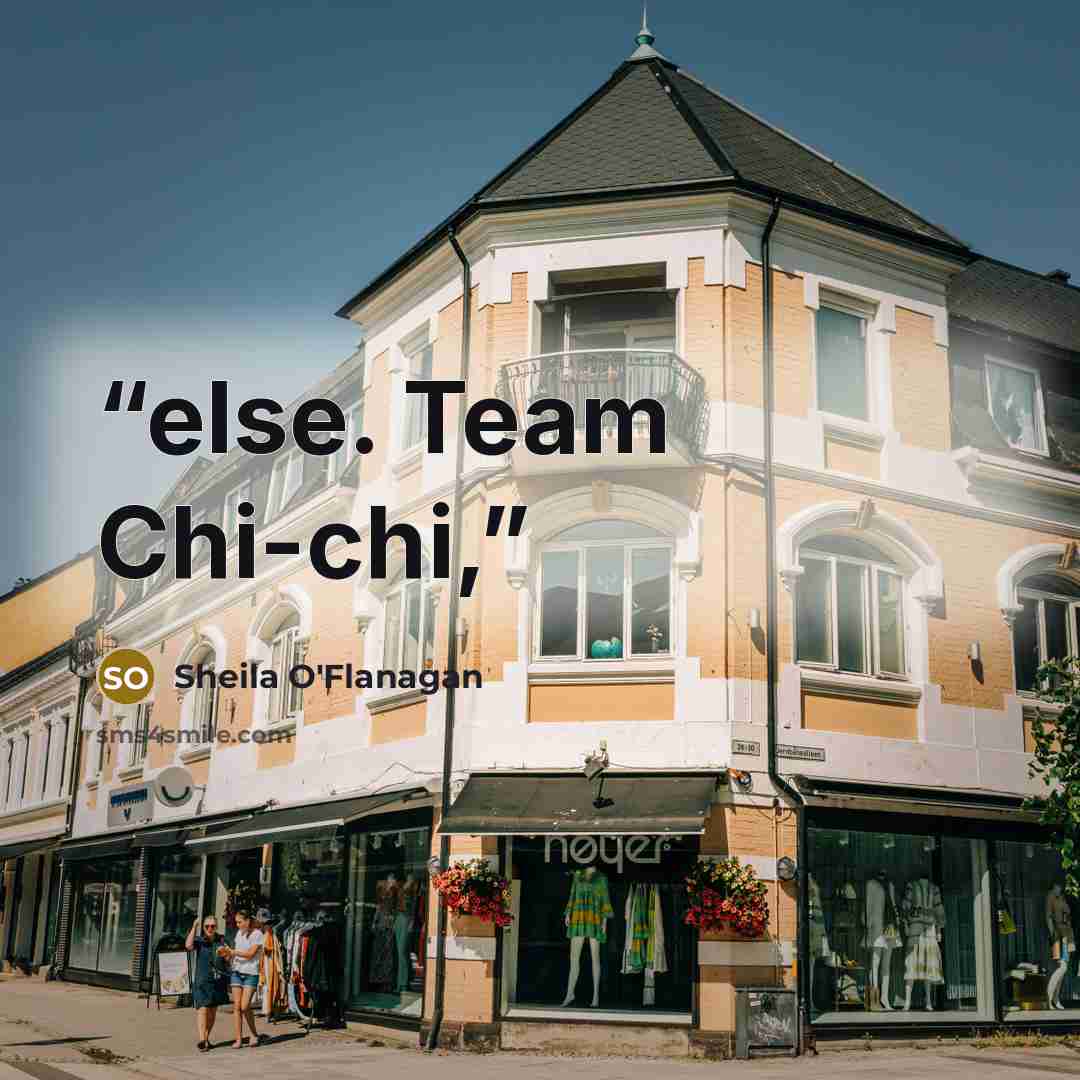 “else. Team Chi-chi,” quote by Sheila O'Flanagan