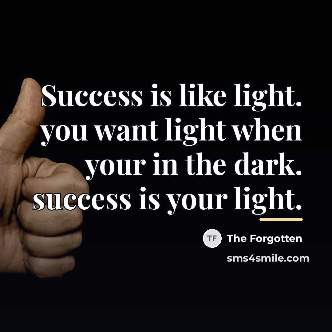 “Success is like light. you want light when your in…” quote by The Forgotten