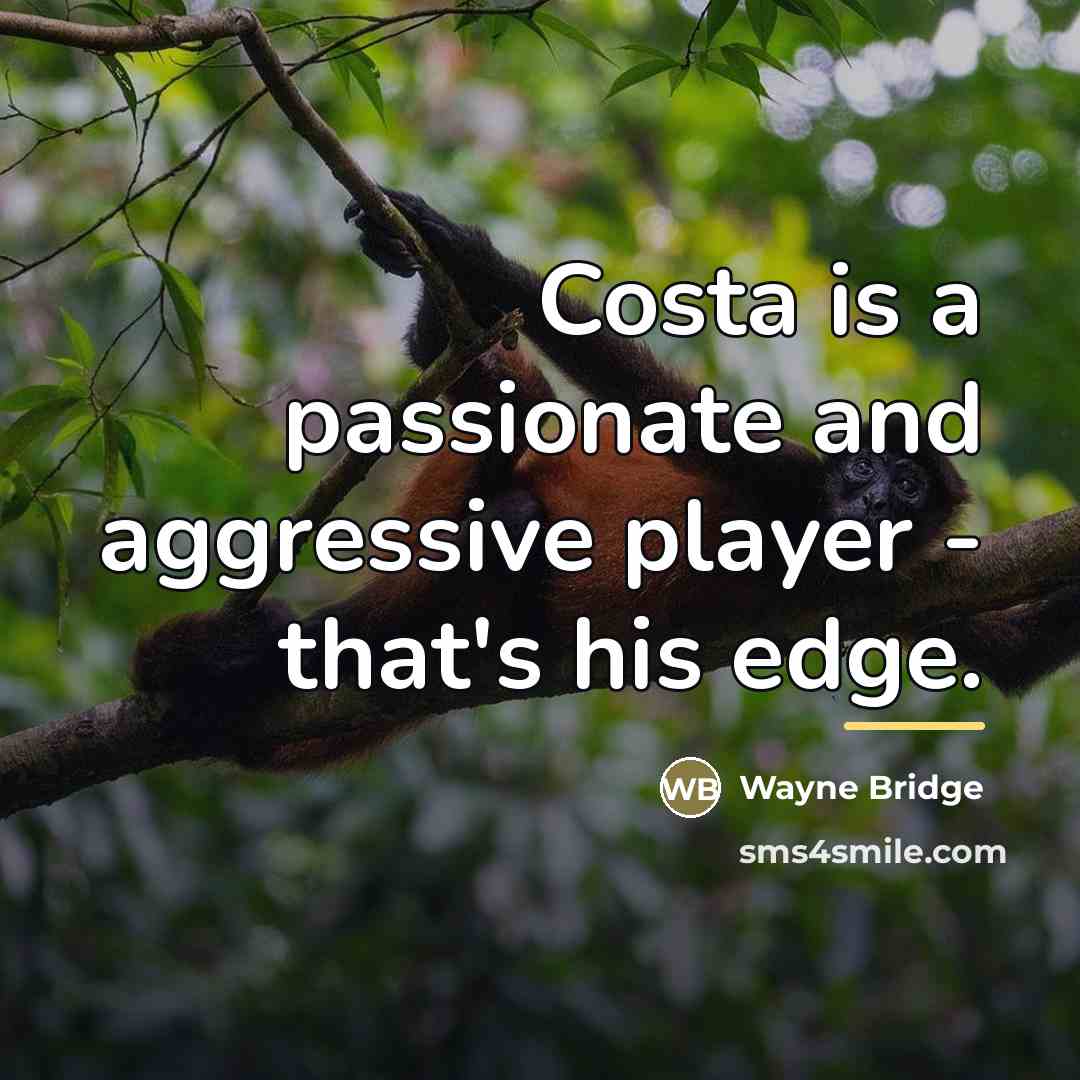 “Costa is a passionate and aggressive player - that's his…” quote by Wayne Bridge