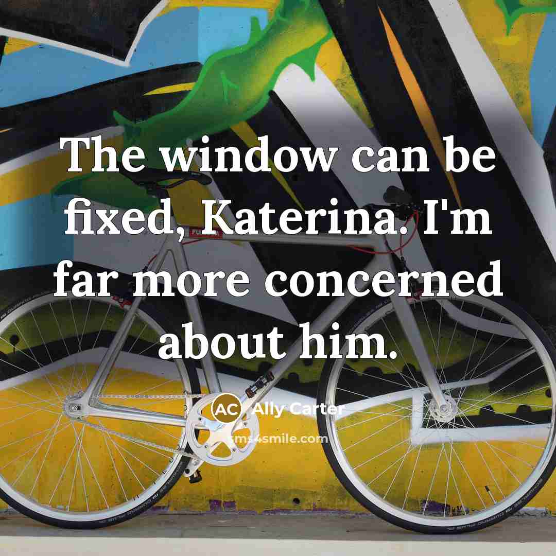 “The window can be fixed, Katerina. I'm far more concerned…” quote by Ally Carter