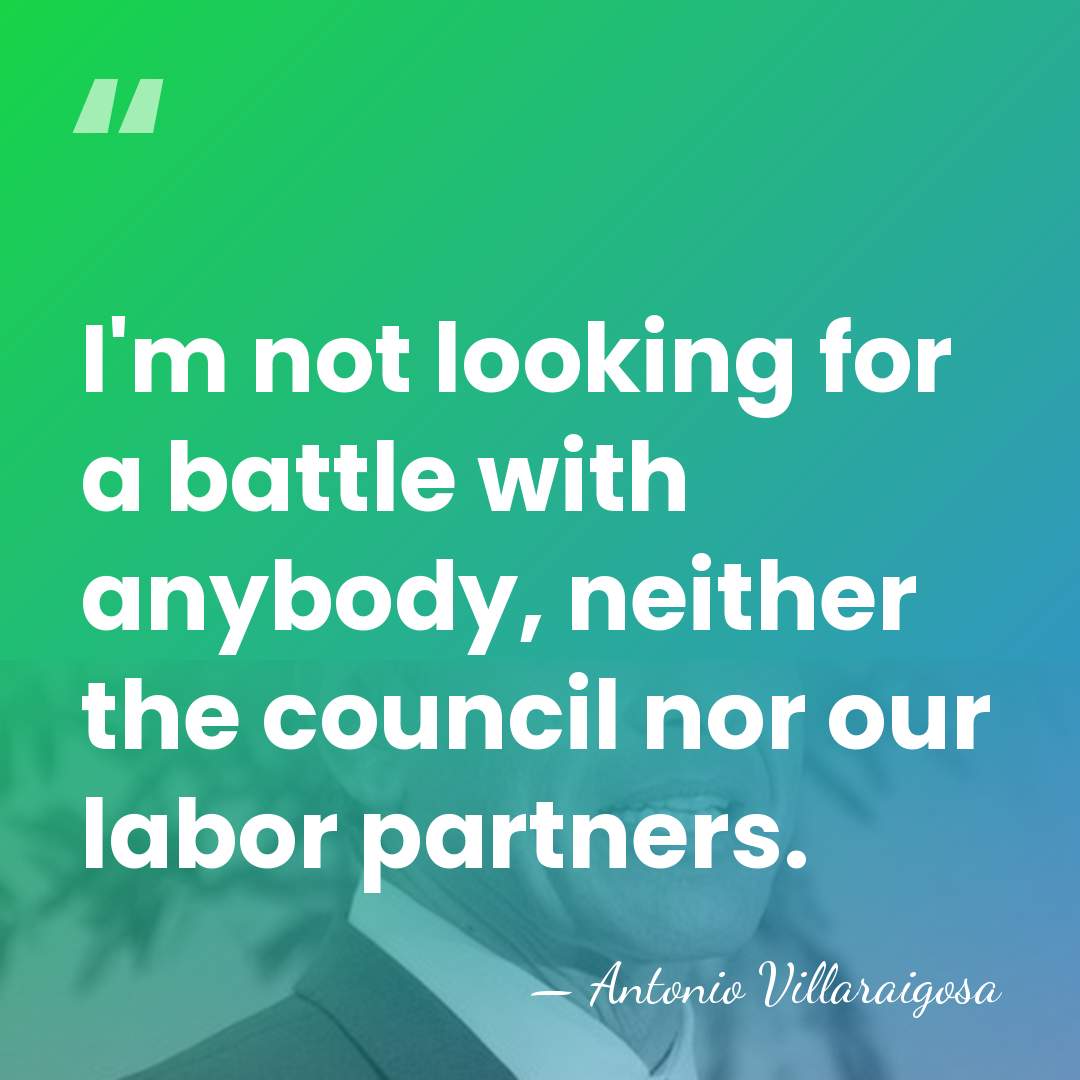 I'm not looking for a battle with anybody, neither the council nor&hellip; - Antonio Villaraigosa
