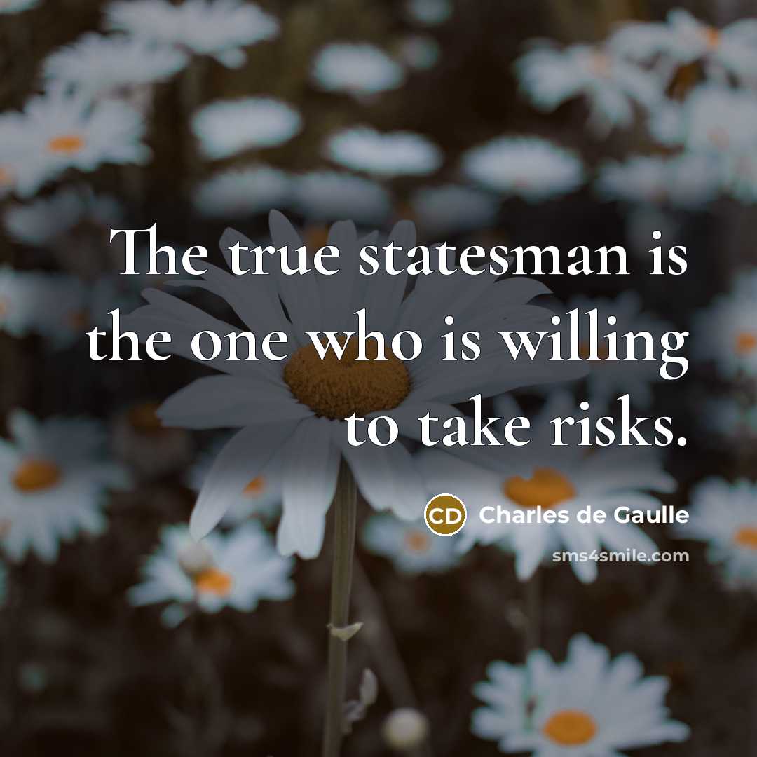 “The true statesman is the one who is willing to…” quote by Charles de Gaulle