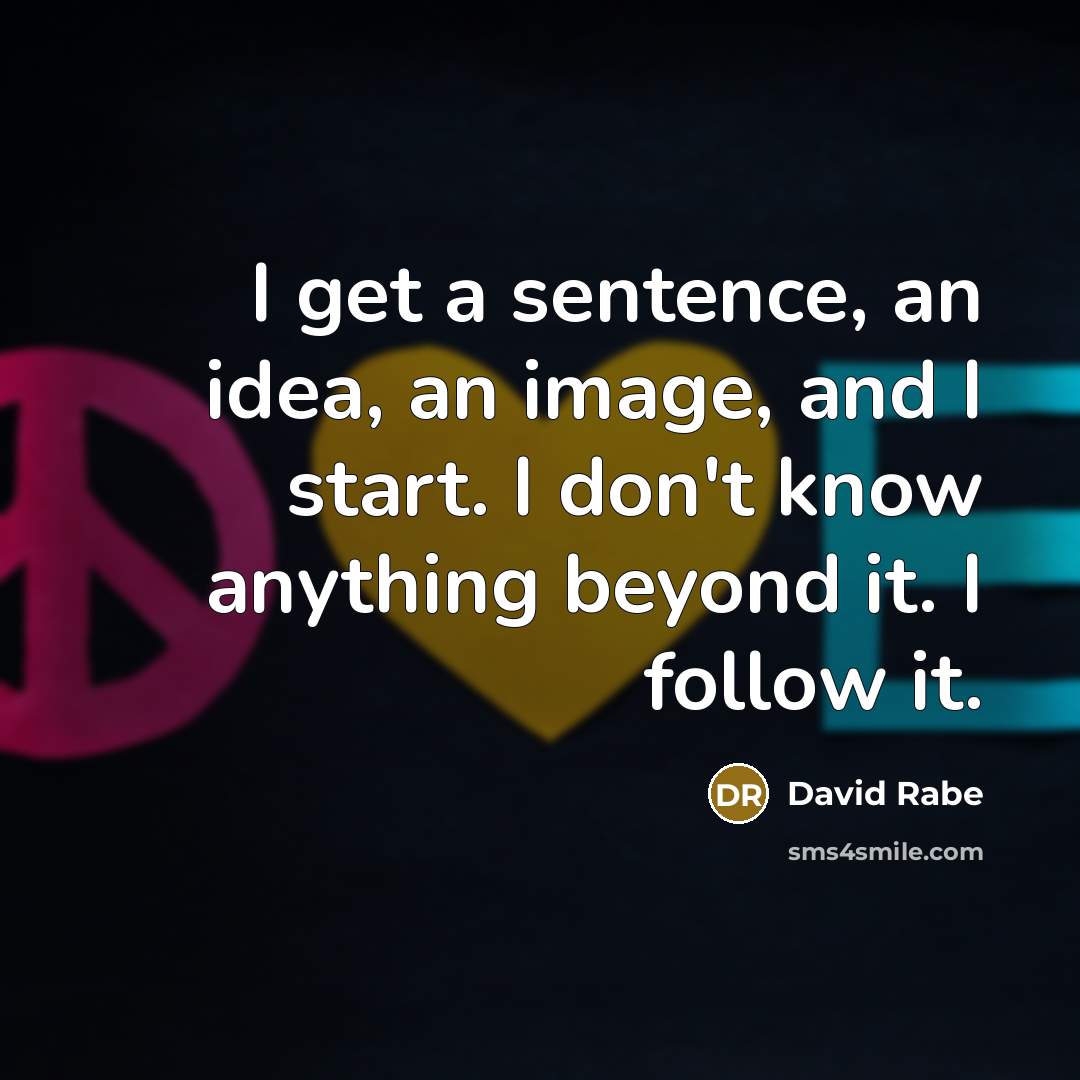 “I get a sentence, an idea, an image, and I…” quote by David Rabe