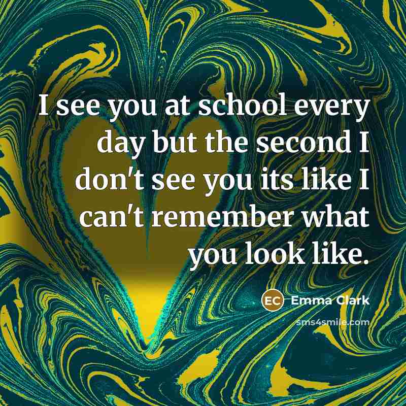 “I see you at school every day but the second…” quote by Emma Clark