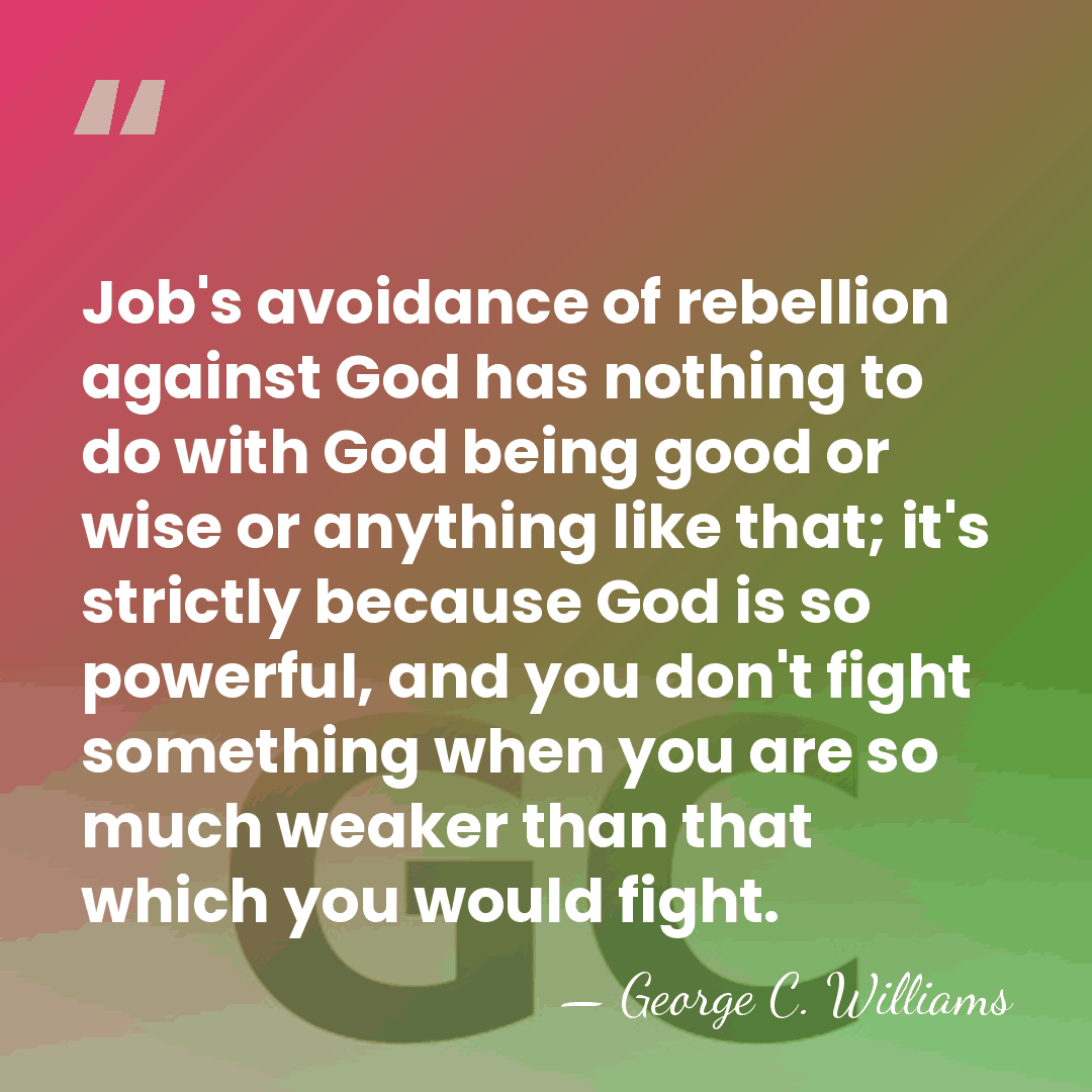 Job's avoidance of rebellion against God has nothing to do with God&hellip; - George C. Williams
