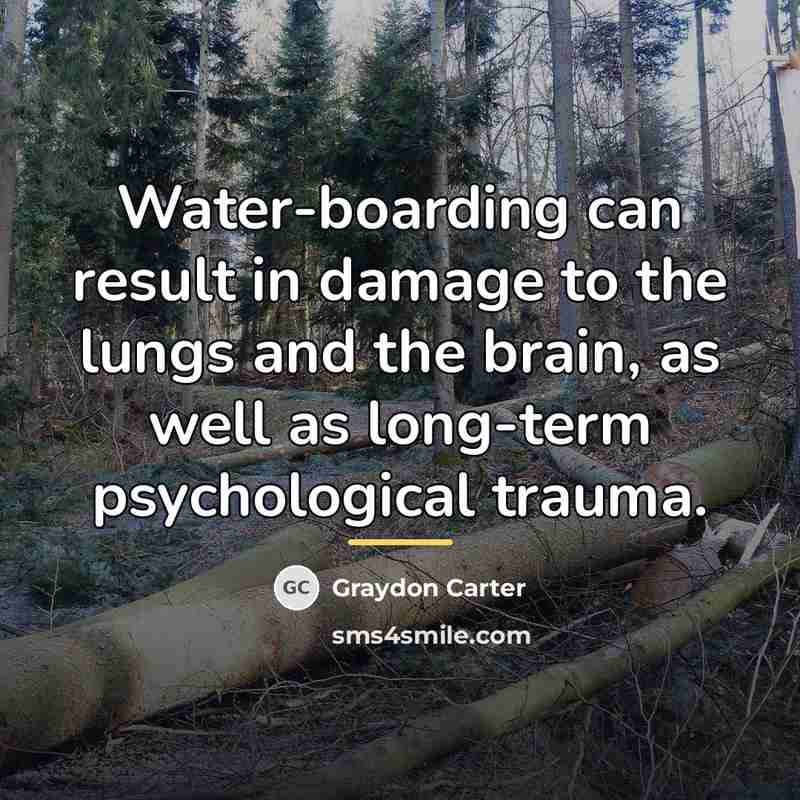 “Water-boarding can result in damage to the lungs and the…” quote by Graydon Carter