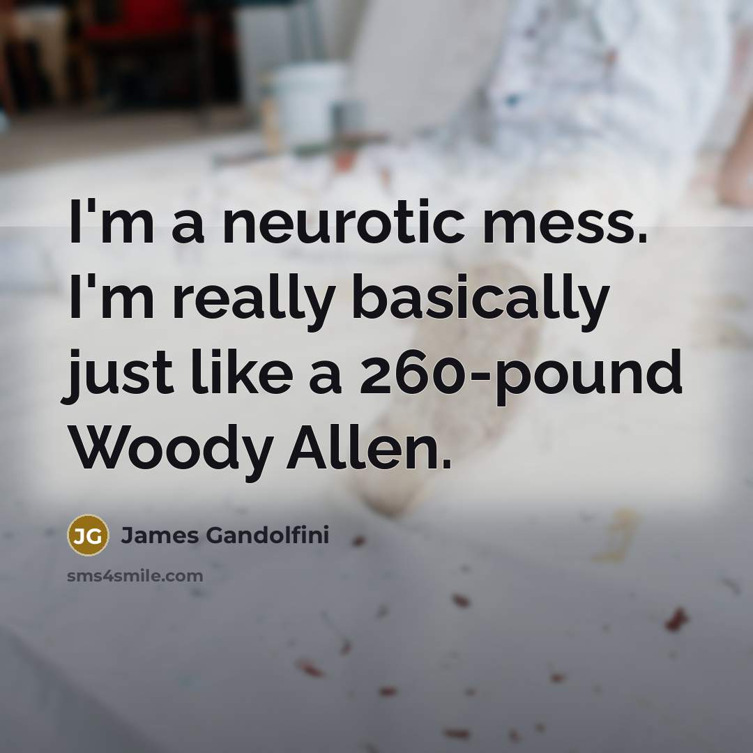 “I'm a neurotic mess. I'm really basically just like a 260-pound Woody Allen.” quote by James Gandolfini