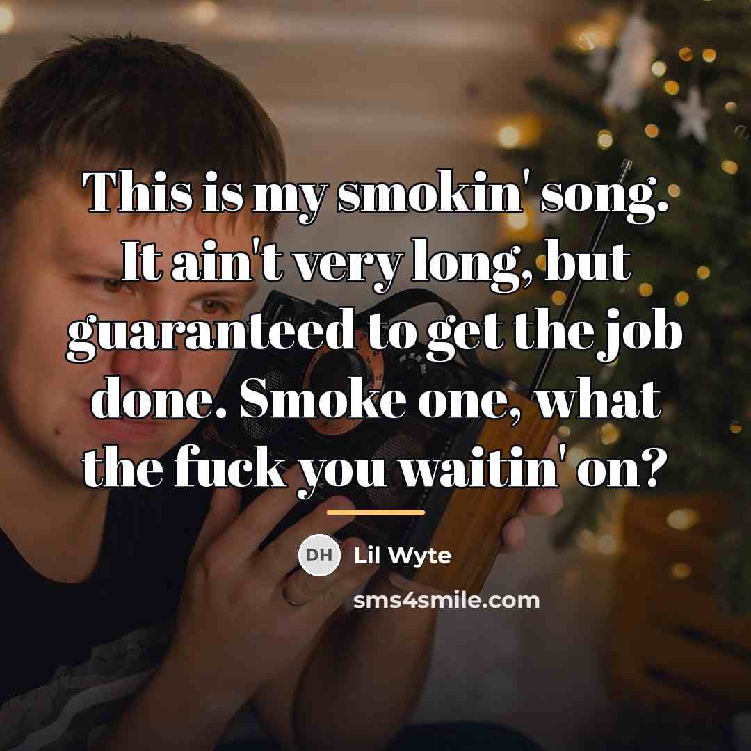 “This is my smokin' song. It ain't very long, but…” quote by Lil Wyte
