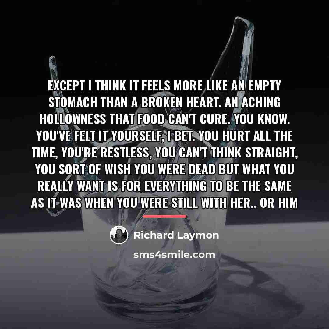 “Except I think it feels more like an empty stomach…” quote by Richard Laymon