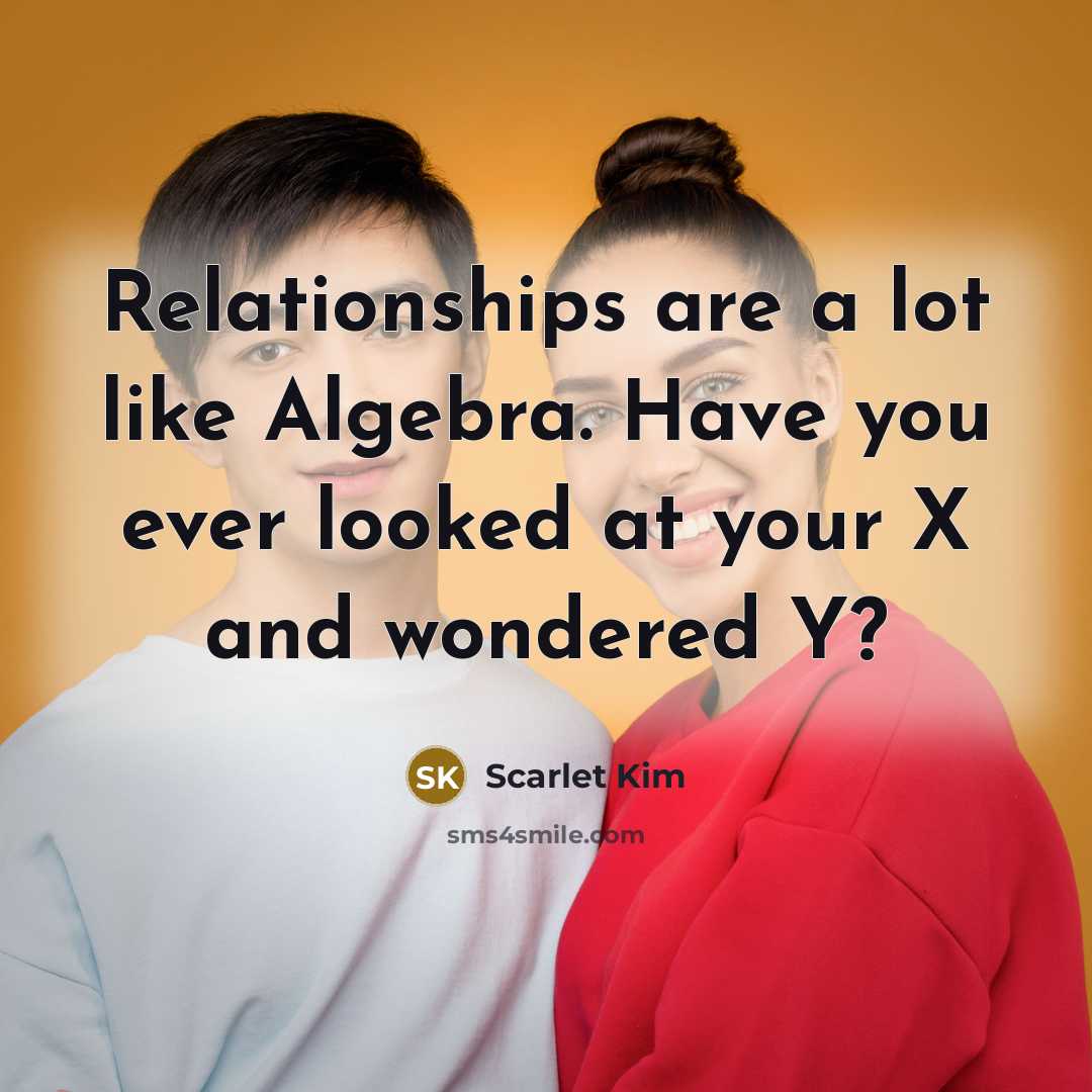 “Relationships are a lot like Algebra. Have you ever looked…” quote by Scarlet Kim
