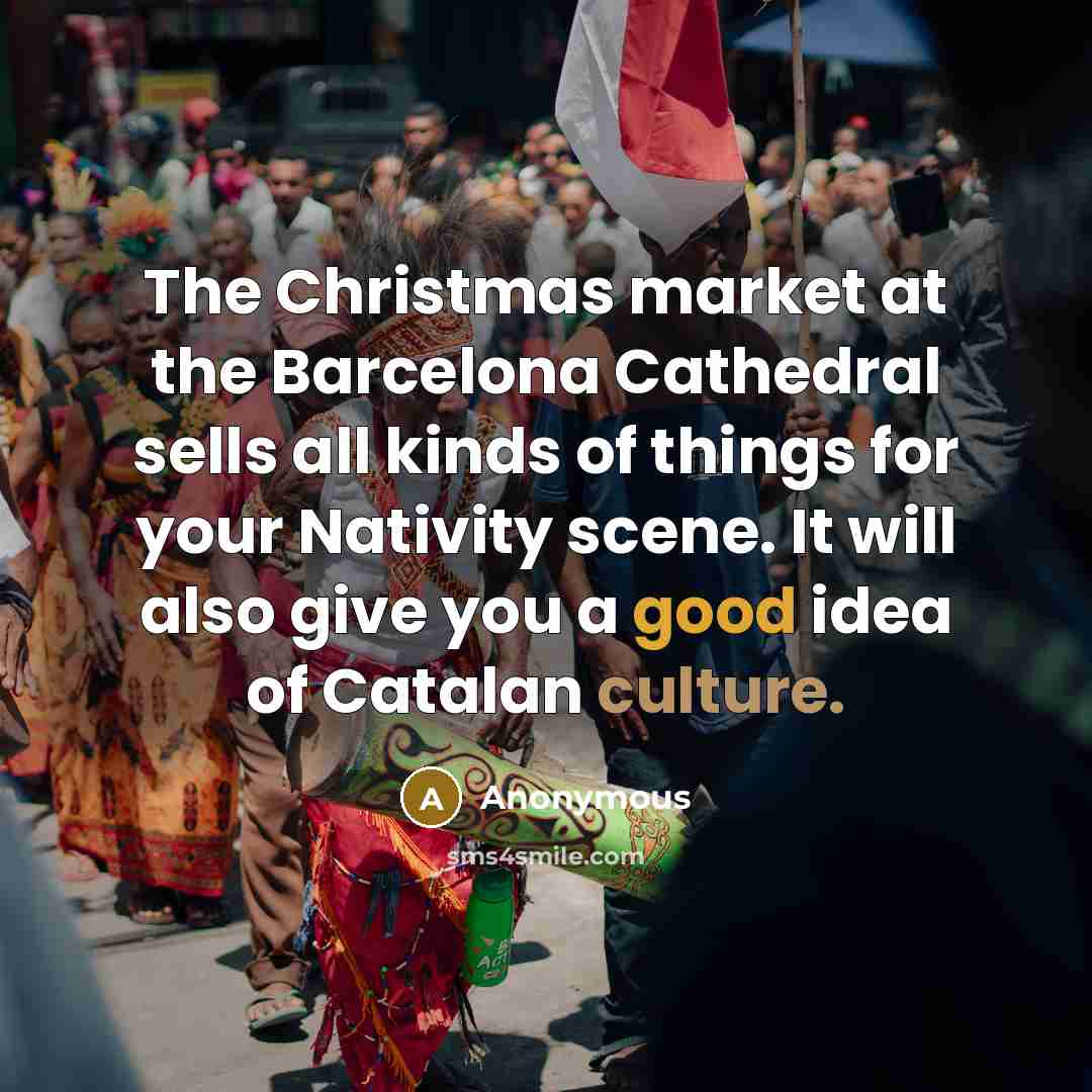 “The Christmas market at the Barcelona Cathedral sells all kinds…” quote by Anonymous
