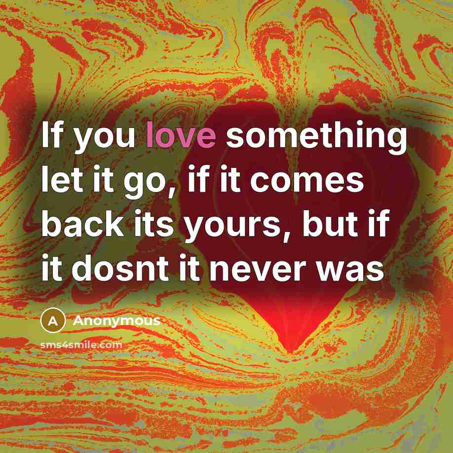 “If you love something let it go, if it comes…” quote by Anonymous
