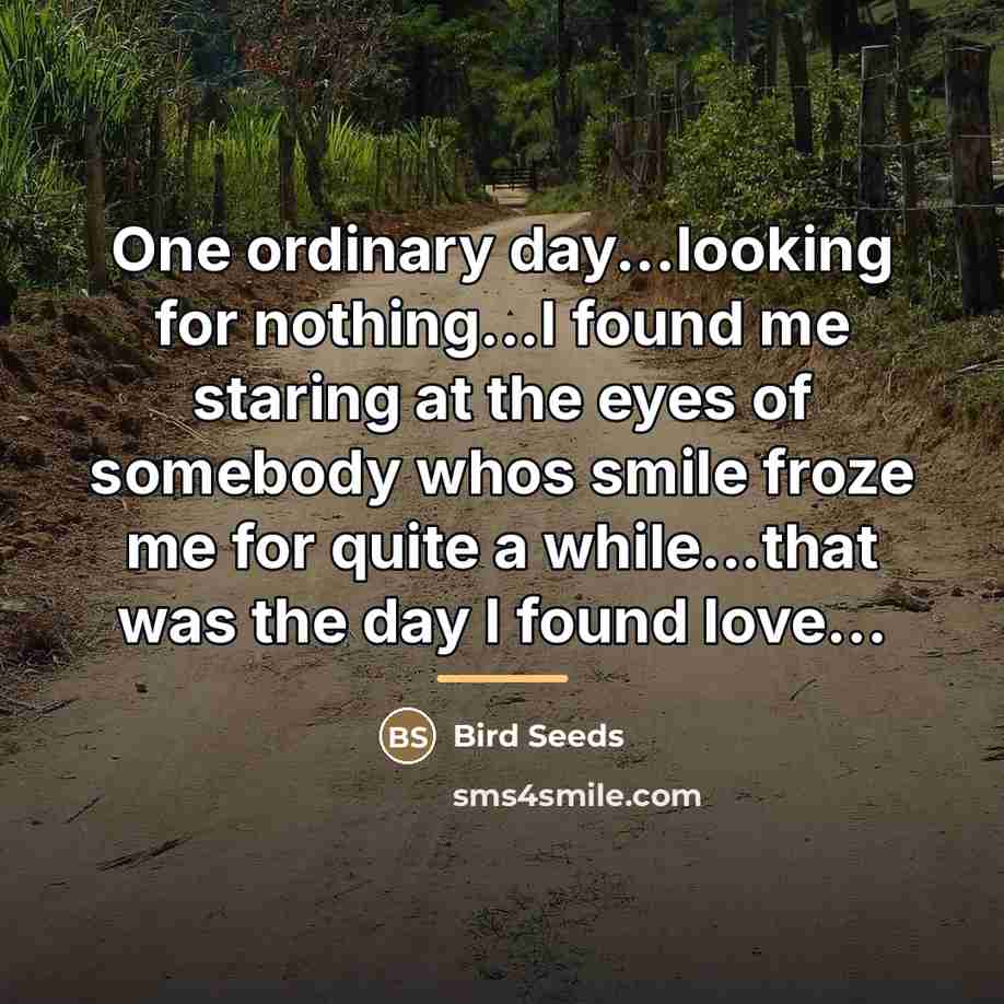 “One ordinary day...looking for nothing...I found me staring at the…” quote by Bird Seeds