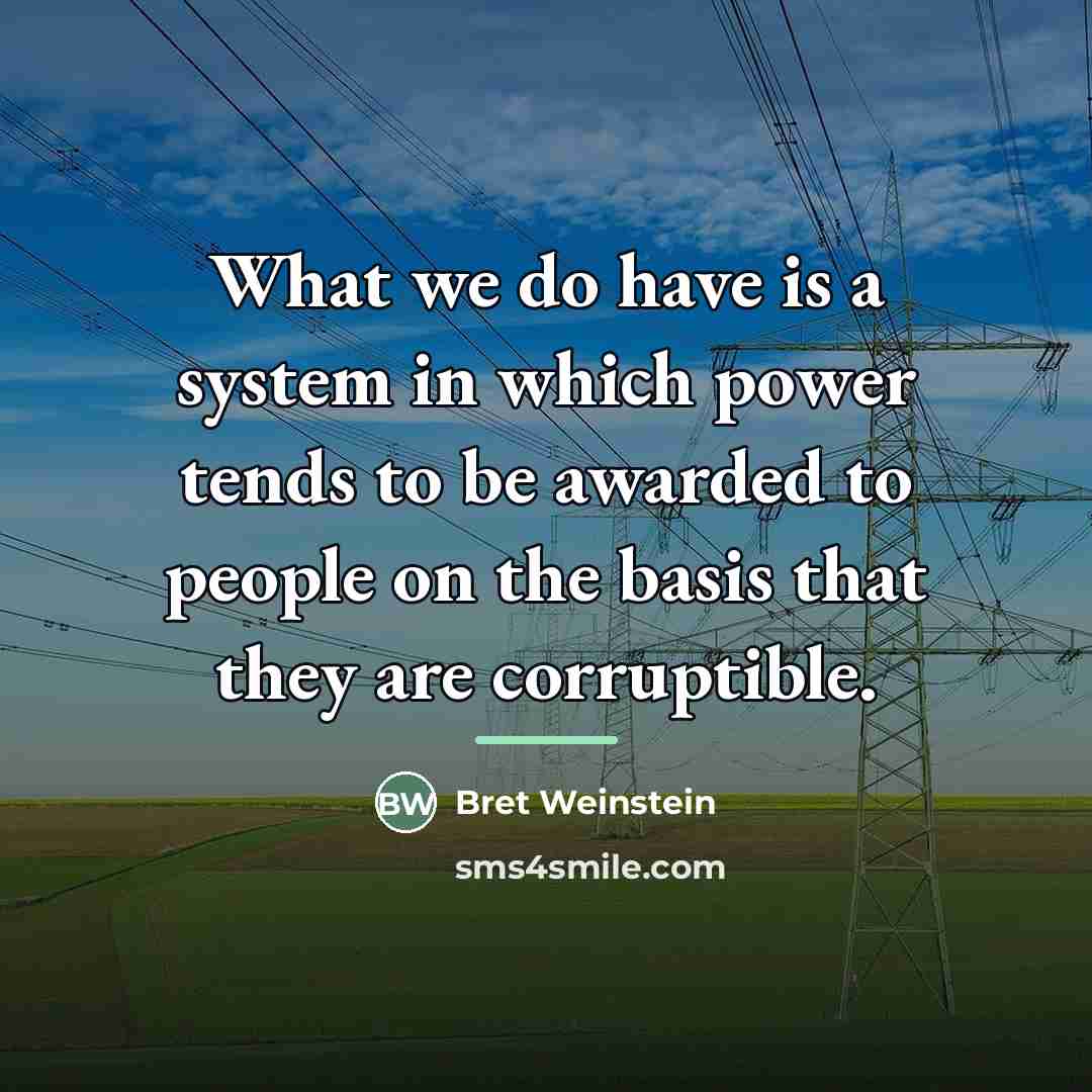 “What we do have is a system in which power…” quote by Bret Weinstein