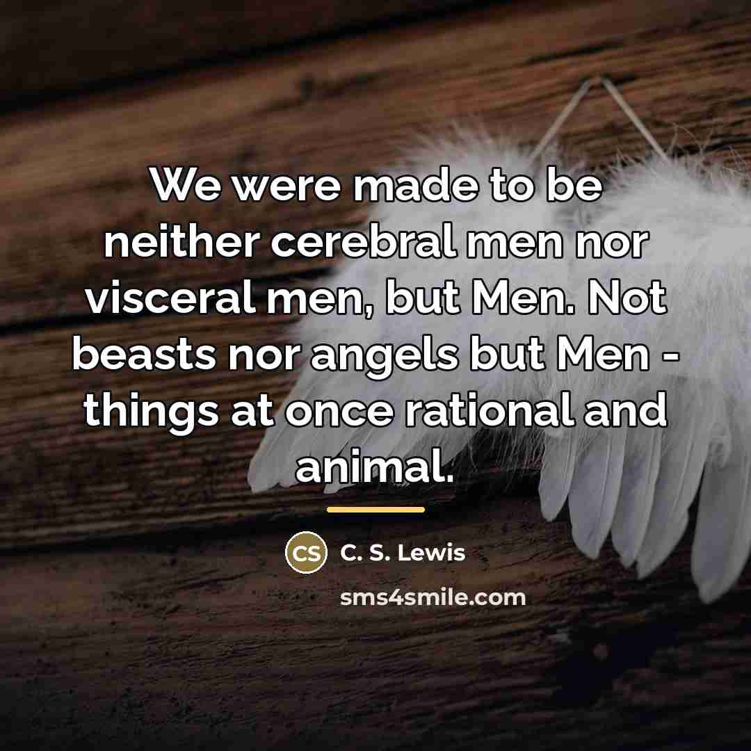 “We were made to be neither cerebral men nor visceral…” quote by C. S. Lewis