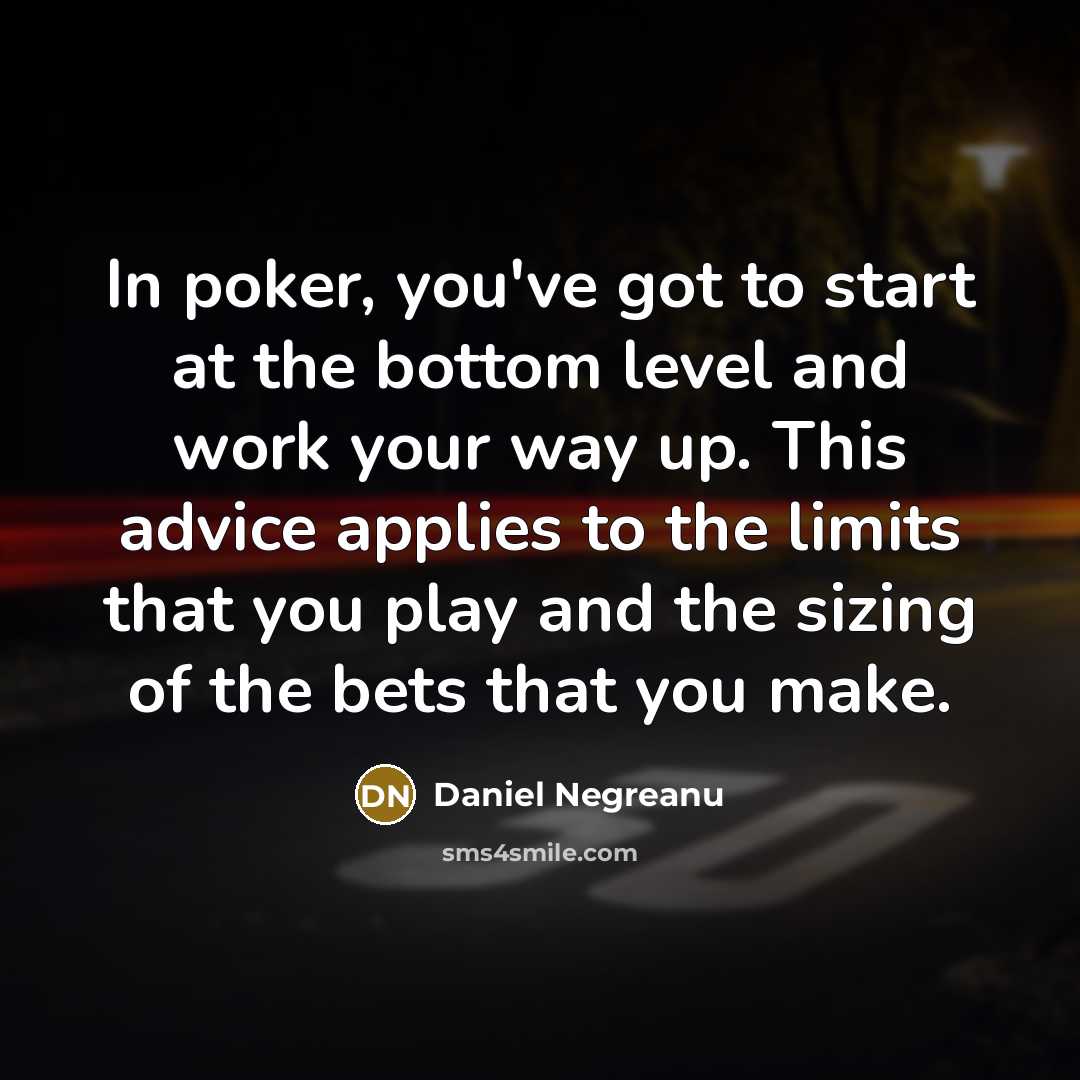 “In poker, you've got to start at the bottom level…” quote by Daniel Negreanu