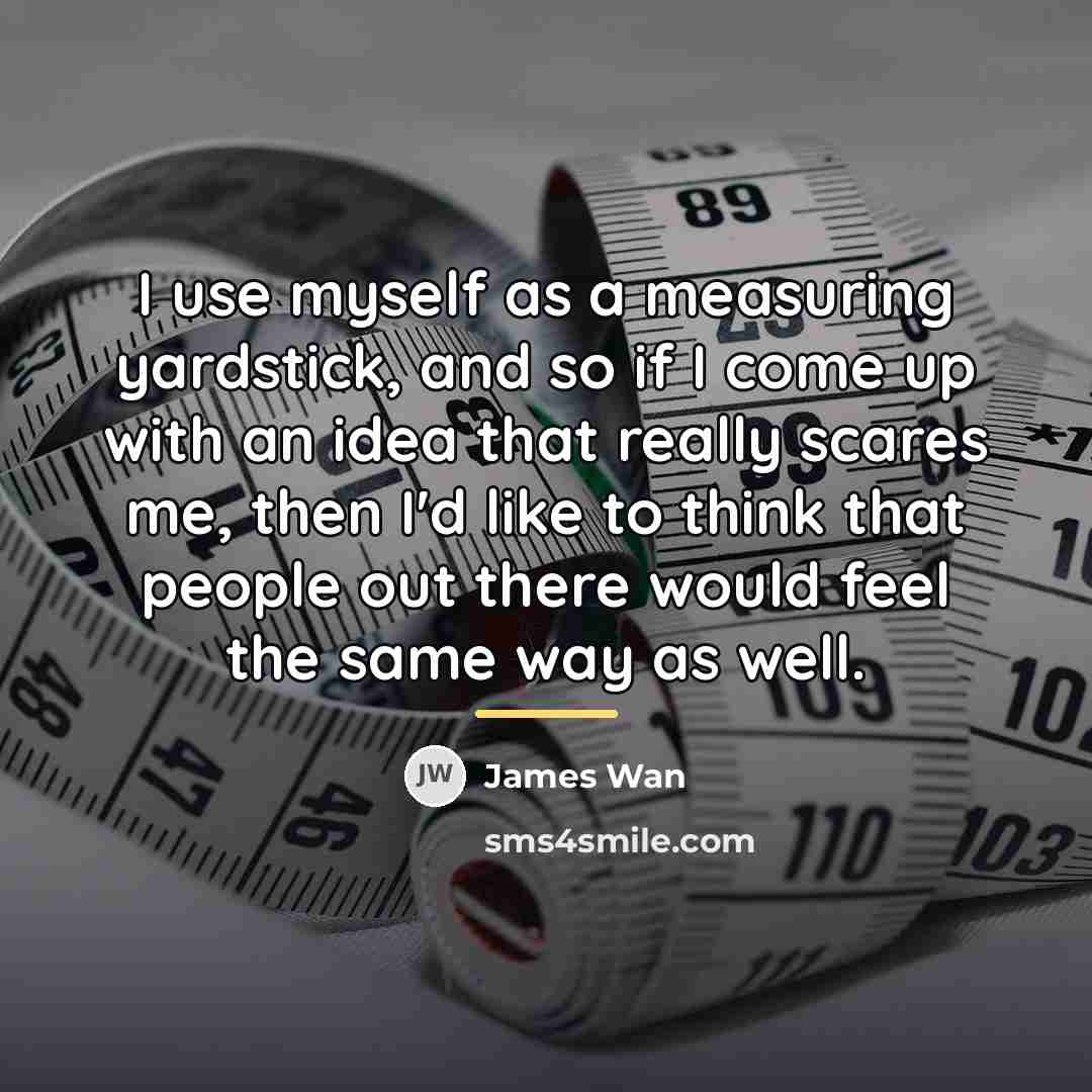 “I use myself as a measuring yardstick, and so if…” quote by James Wan