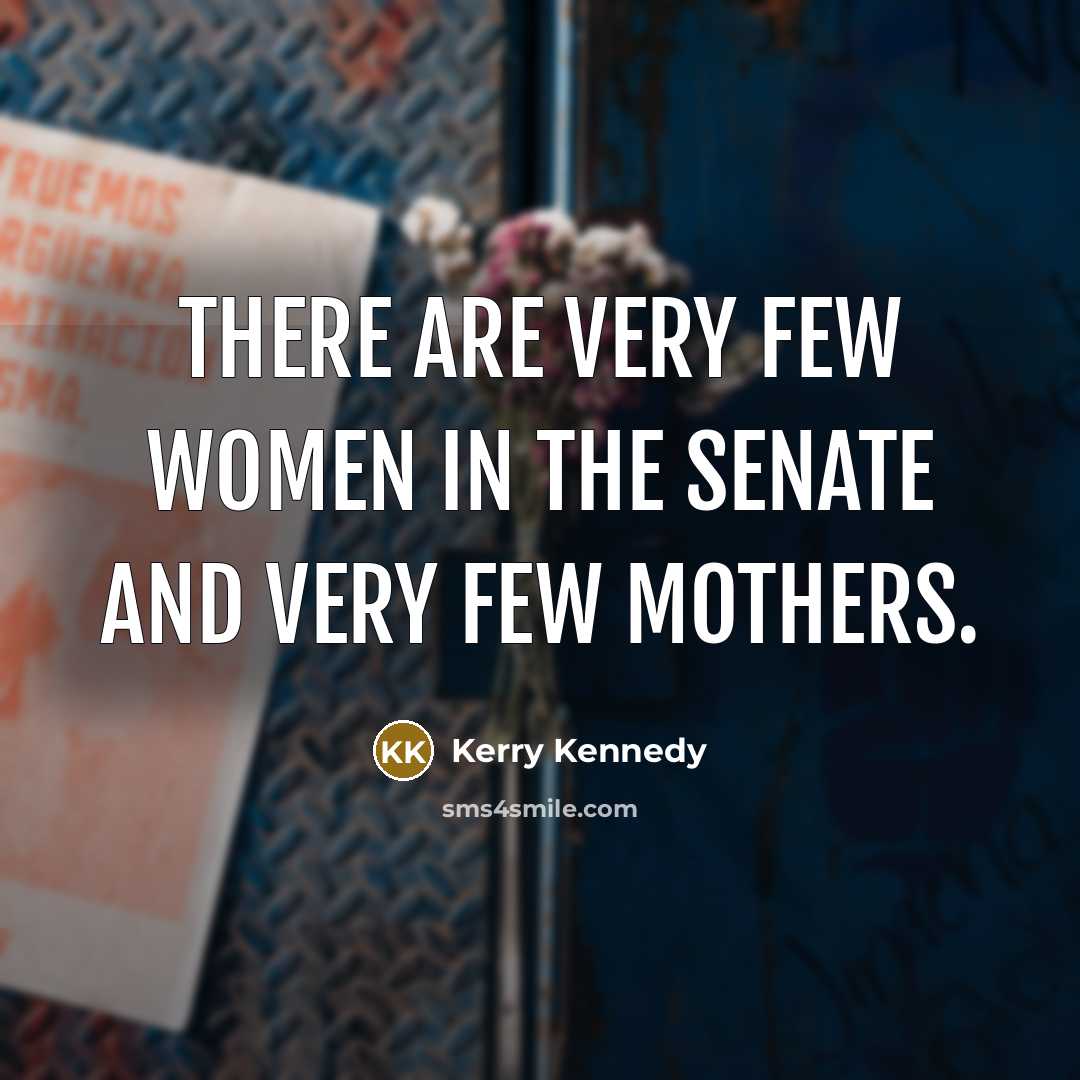 “There are very few women in the Senate and very few mothers.” quote by Kerry Kennedy