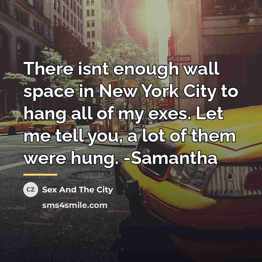 “There isnt enough wall space in New York City to…” quote by Sex And The City