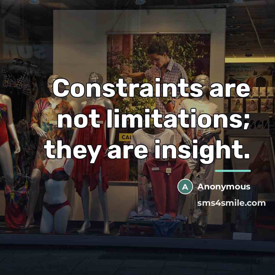 “Constraints are not limitations; they are insight.…” quote by Anonymous