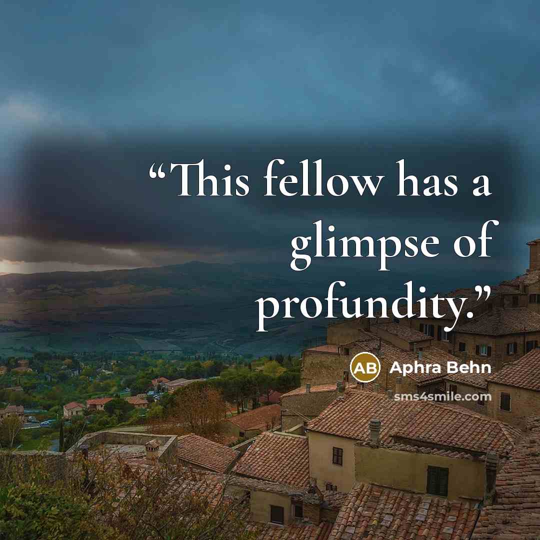 “This fellow has a glimpse of profundity.” quote by Aphra Behn