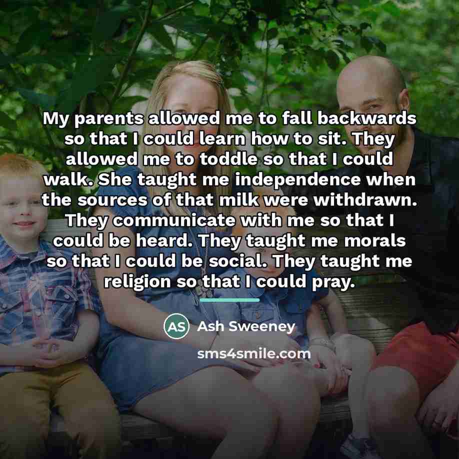 “My parents allowed me to fall backwards so that I…” quote by Ash Sweeney