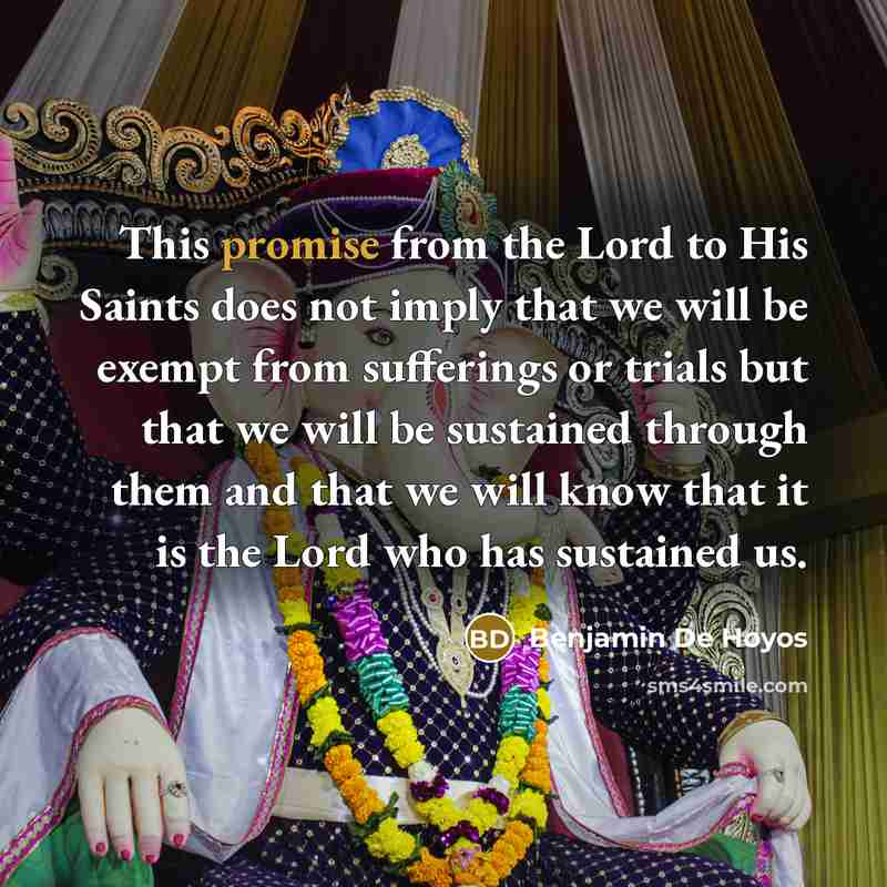 “This promise from the Lord to His Saints does not…” quote by Benjamin De Hoyos
