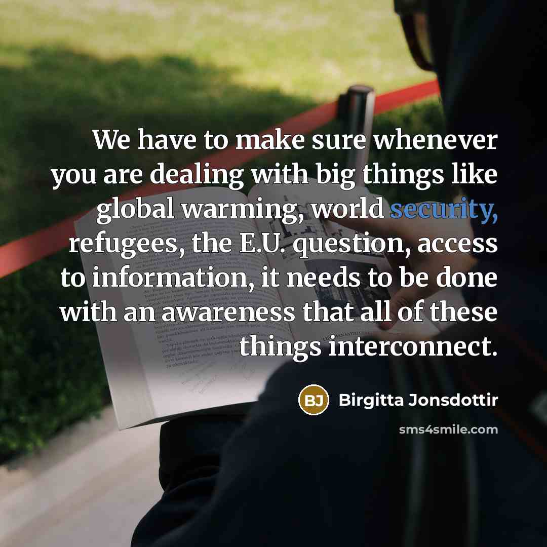 “We have to make sure whenever you are dealing with…” quote by Birgitta Jonsdottir